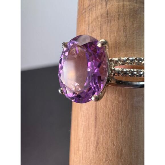 Amethyst sterling silver ring size 9 - Picture 4 of 11